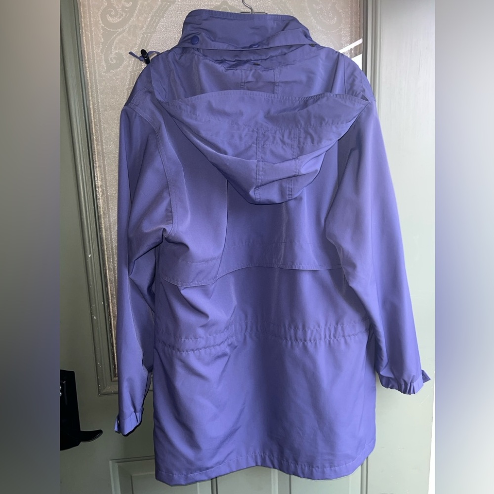 L.L. Bean Jacket Lightweight Parka, Full Zip Coat, Hooded, Blue Windbreaker, M - Picture 8 of 8